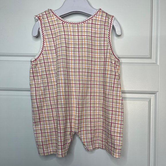 Kissy Kissy Unisex, Gender Neutral Plaid Tractor Embroidered Romper 12-18 Months - Picture 3 of 10